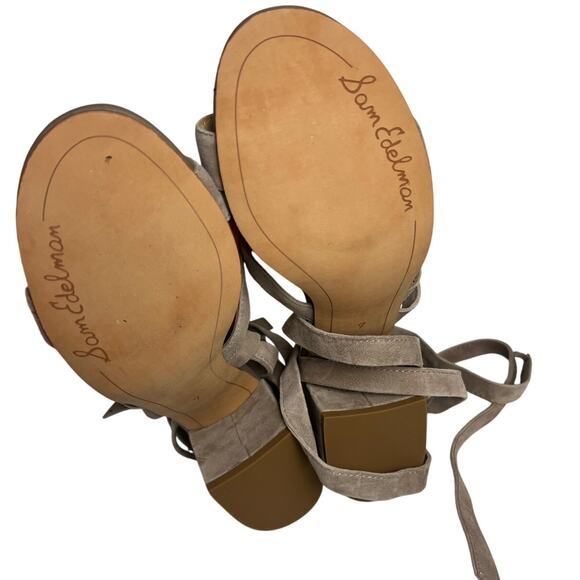 Sam Edelman Sheri Block Heel Lace Up Open Toe Sandals Size 7 - Picture 6 of 6